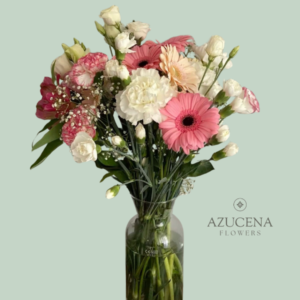 Florero con Gerberas y Claveles