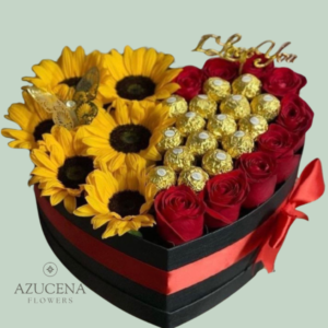 Box Premium de Rosas y Girasoles