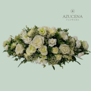 Cojin Funebre en Rosas Blancas