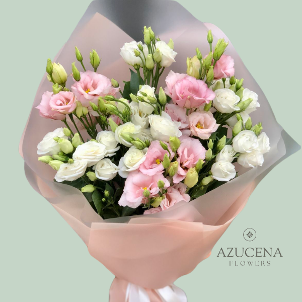 Lisianthus y Mini Rosas en Ramo