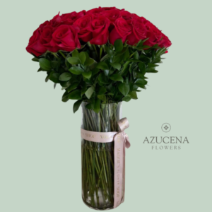 Florero con 50 Rosas Rojas