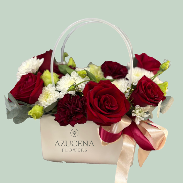 Elegante Cartera con Rosas Rojas