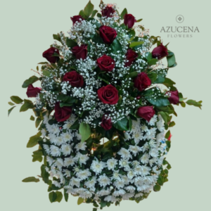 Corona de Condolencia con Rosas Rojas