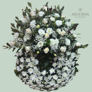 Corona de Condolencias con Flores Blancas
