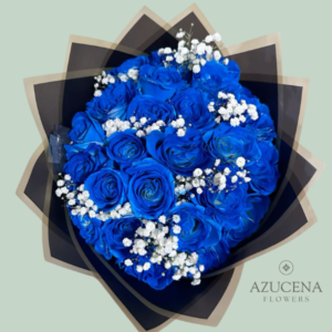 24 Rosas Azules en Ramo