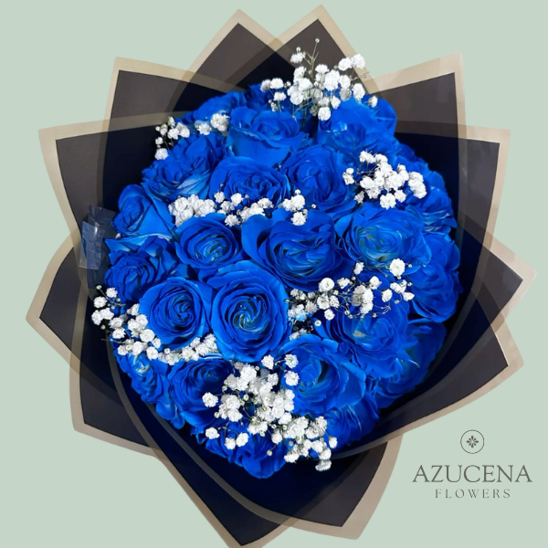 24 Rosas Azules en Ramo