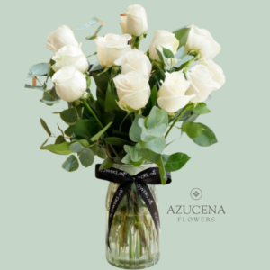 Florero en Rosas Blancas