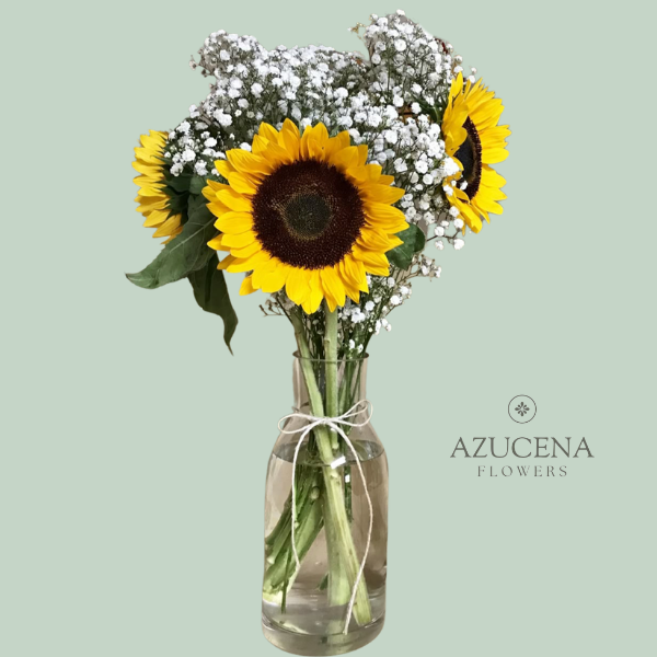 Florero con 3 Girasoles