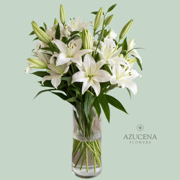 Florero con Liliums Blancos